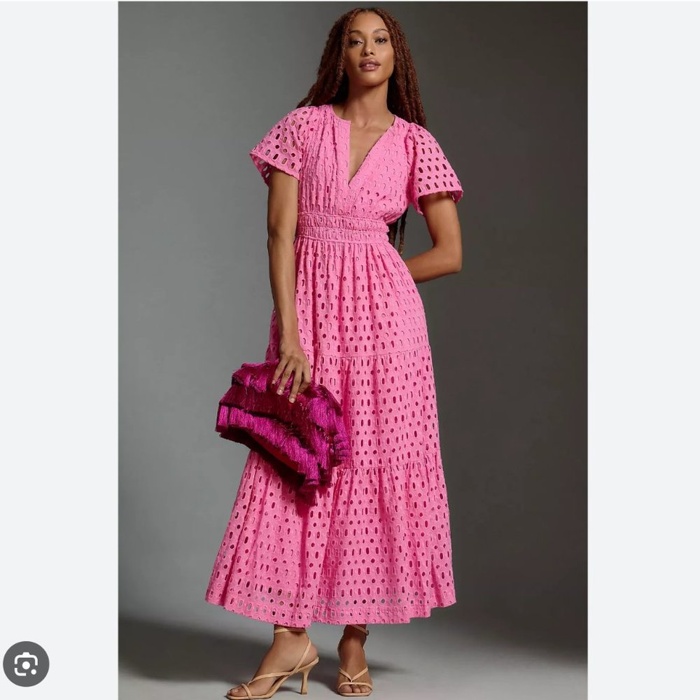 Anthropologie Pink Maxi Dress